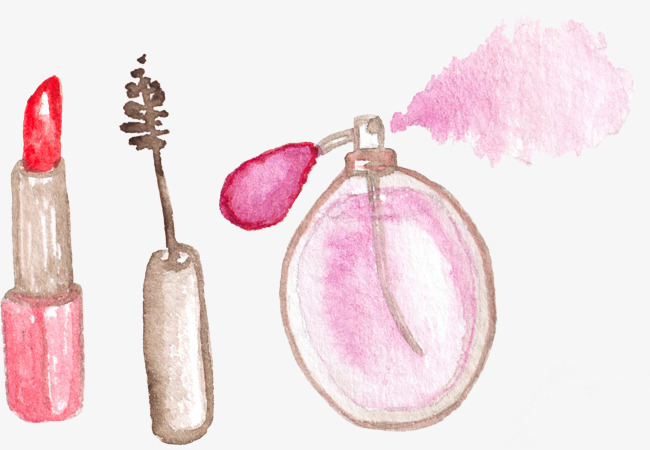 650x450 Hand Painted Watercolor Makeup, Watercolor Clipart, Makeup Clipart