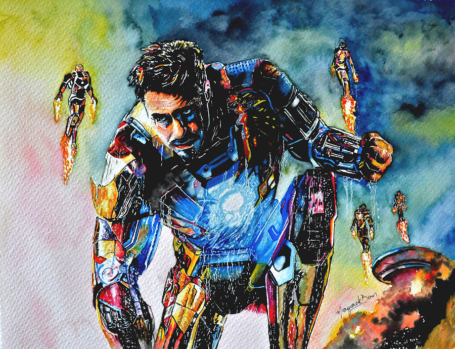 900x690 Iron Man In Watercolor Painting By Margarete Bom