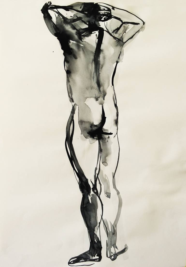 770x1102 Watercolor Man Iii Drawing By Hanna Shumska Saatchi Art
