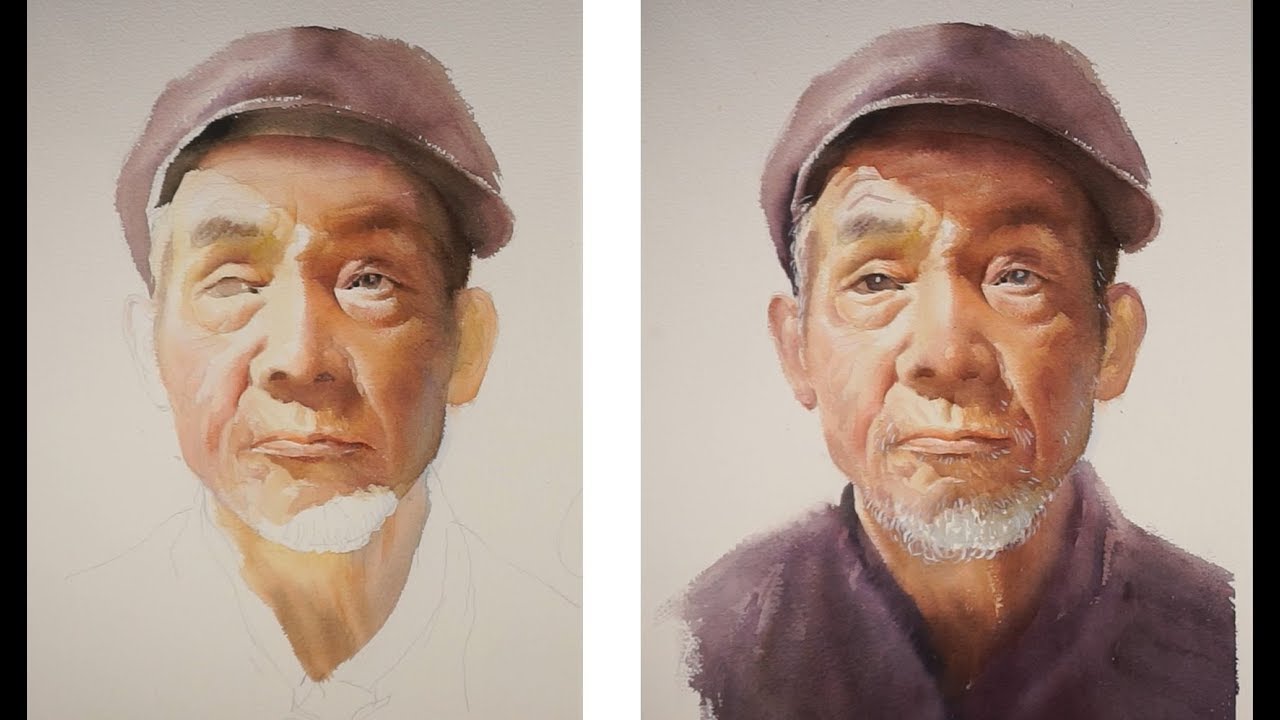 1280x720 Watercolor Portrait Painting Tutorial