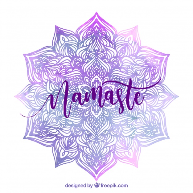 626x626 Namaste Background With Purple Watercolor Mandala Stock Images