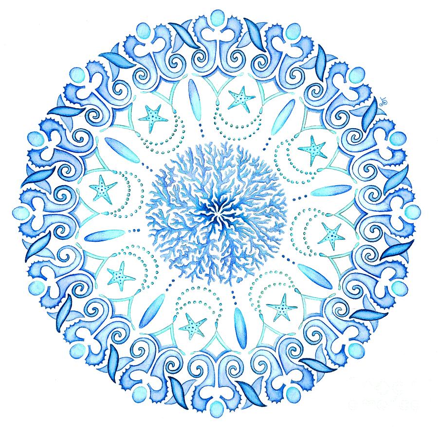 900x876 Seahorse Mandala Painting By Stephanie Troxell