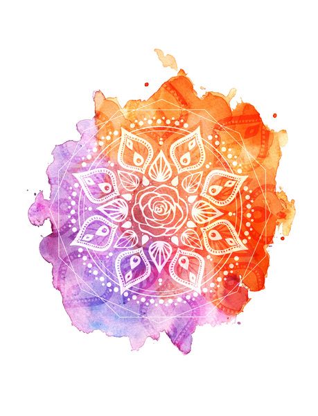 459x600 Sunset Watercolor Mandala Art Print By Aterkaderk Society6