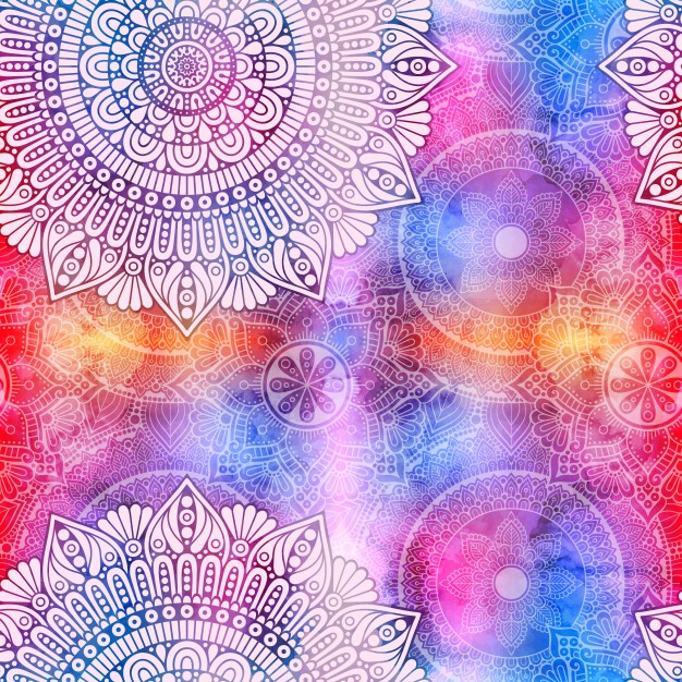 626x626 Colorful Watercolor Mandala Background Vector Free Download