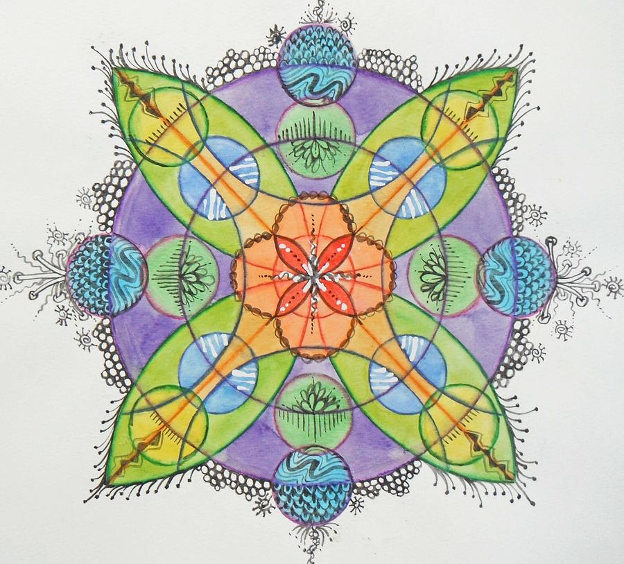 900x813 Watercolor Mandala 1 Painting By Andrea Thompson