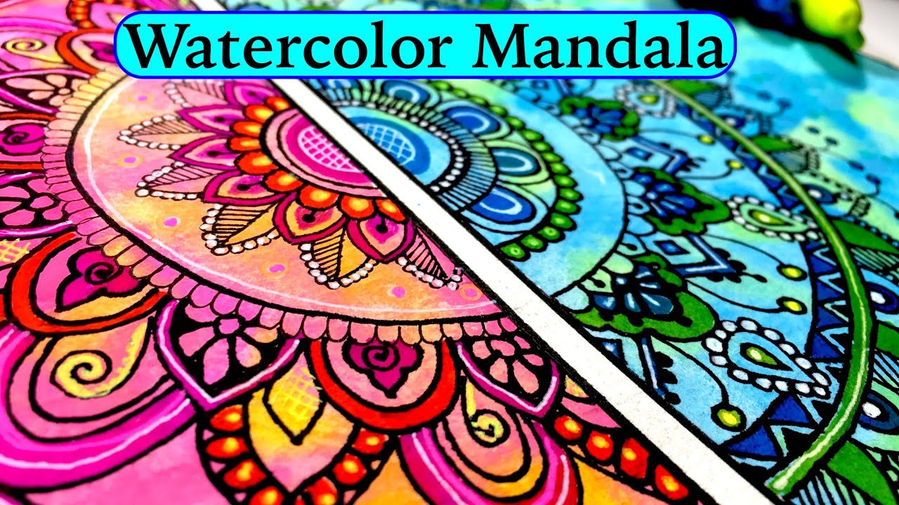 1280x720 Watercolor Mandala Art Drawing 1