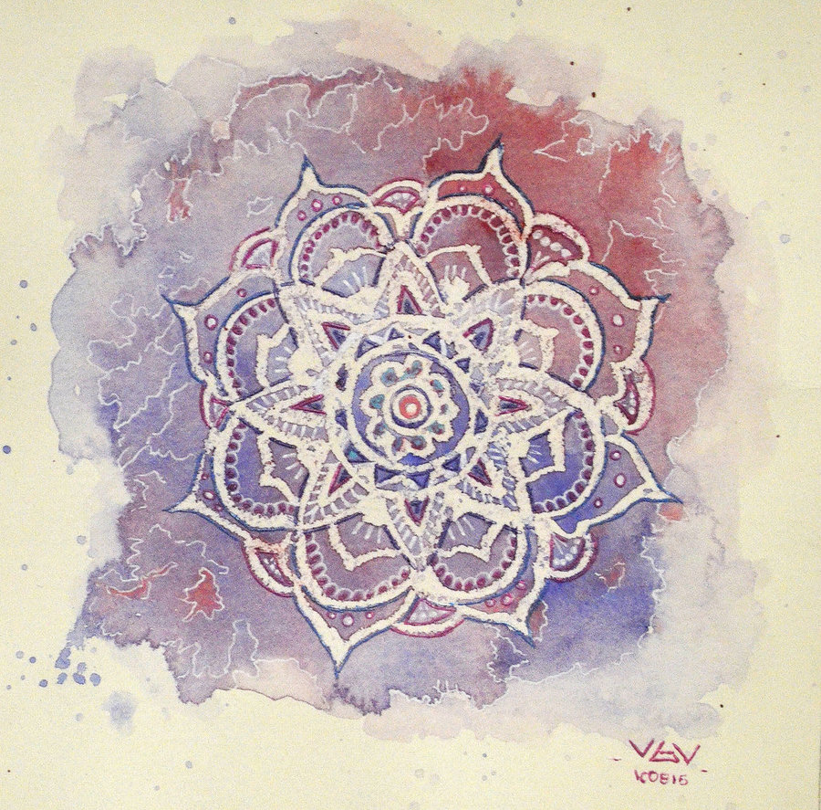 900x887 Watercolor Mandala By Vstonem4