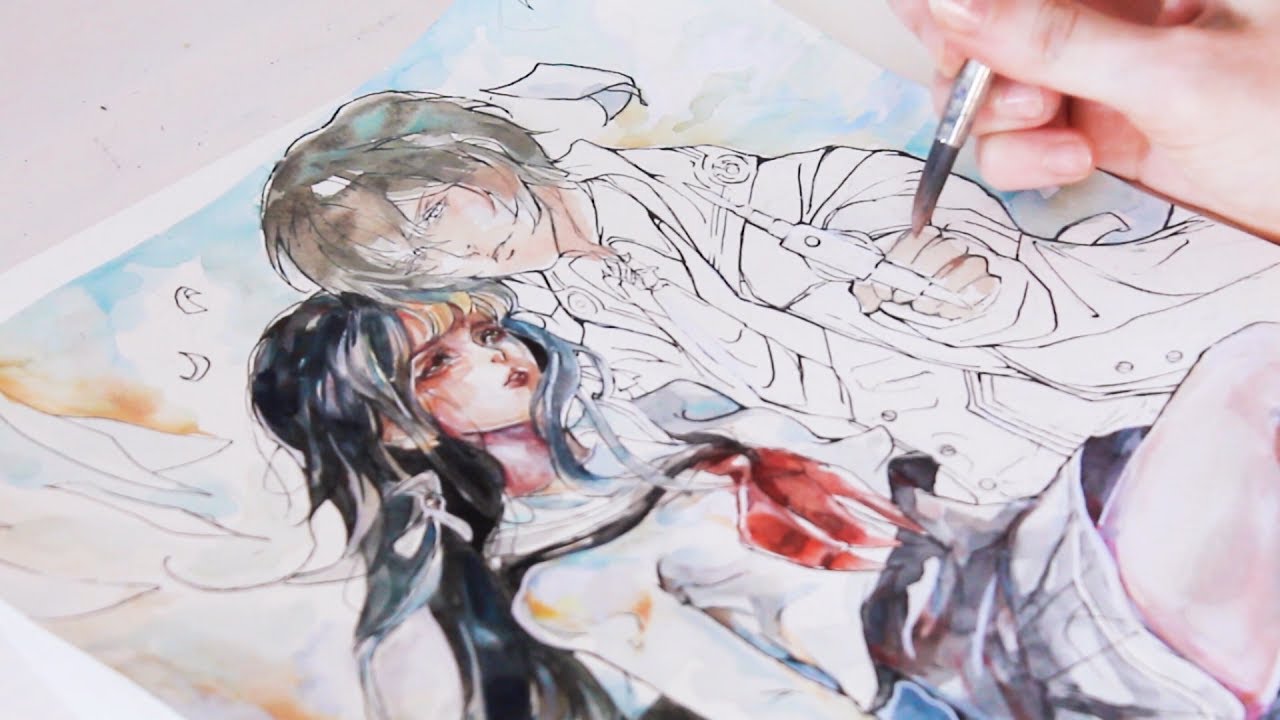 1280x720 Manga Watercolor Speed Painting