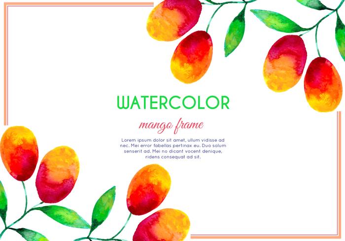 700x490 Vector Watercolor Mango Frame