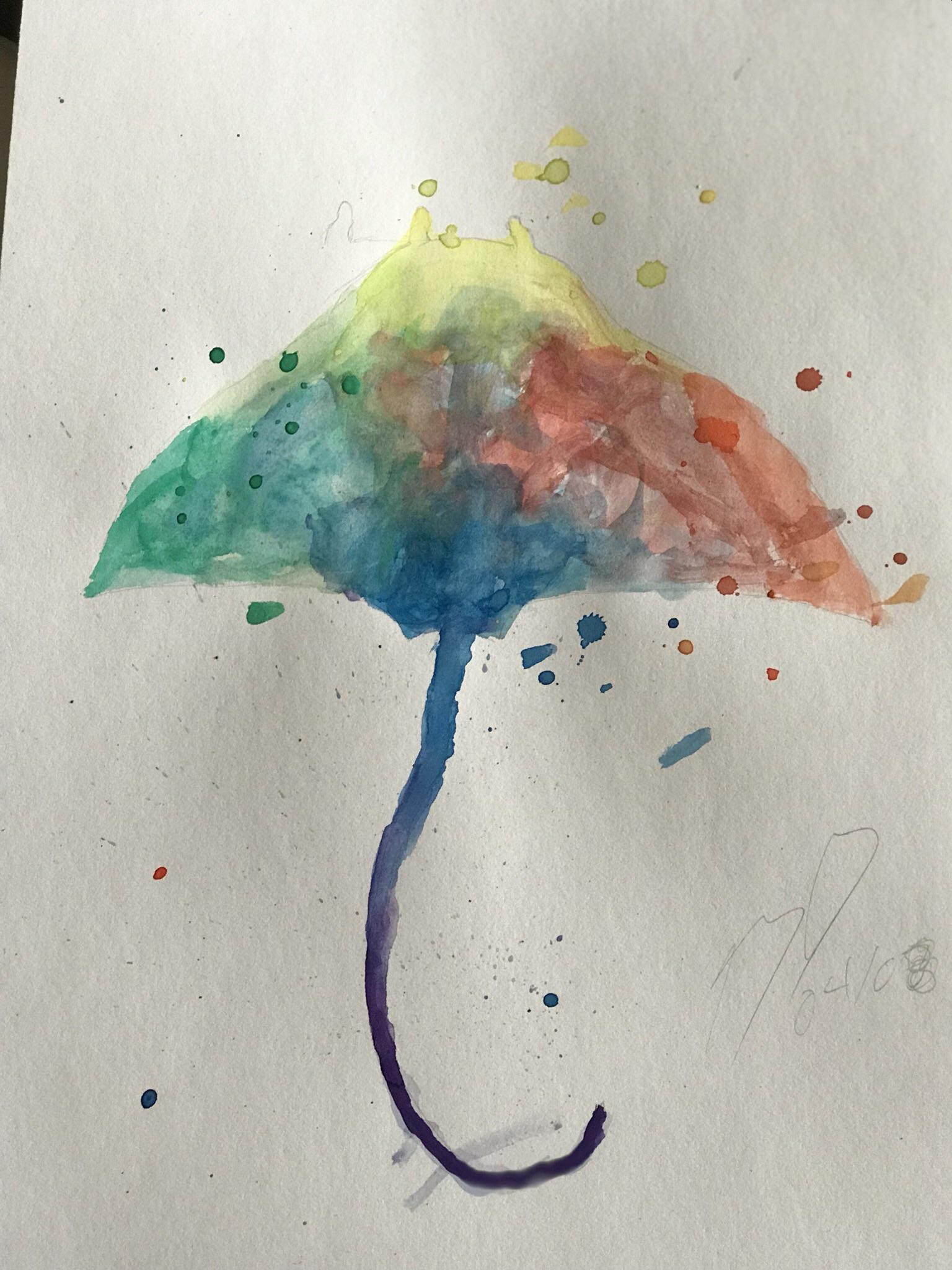 1536x2048 My Manta Ray... Or Umbrella, Whatever You Like. Watercolor