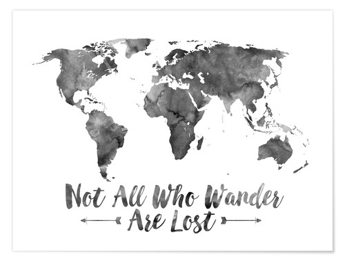 500x378 Mod Pop Deco Watercolor World Map Poster Posterlounge