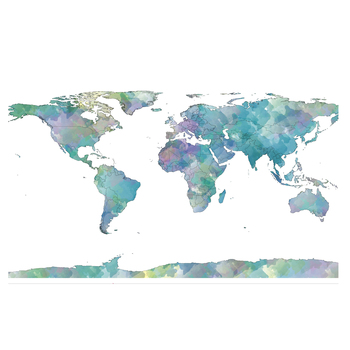 350x350 Watercolor World Map Poster