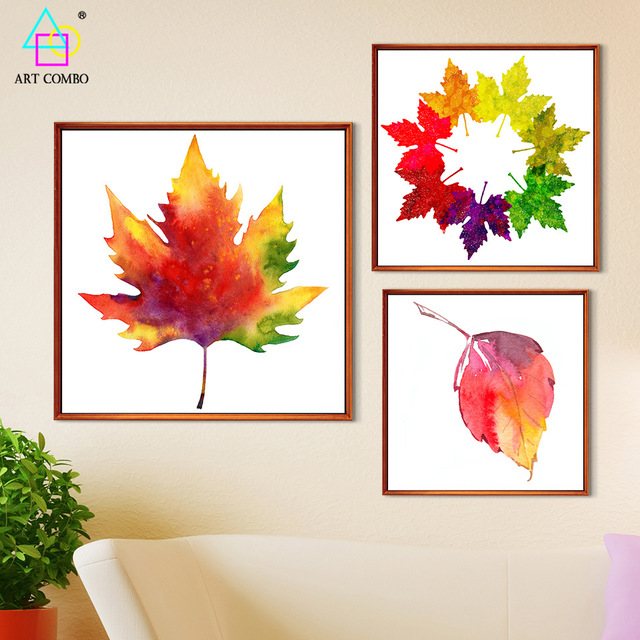 640x640 Colorful Maple Leaf Canvas Painting Wall Art Picture Home Decor