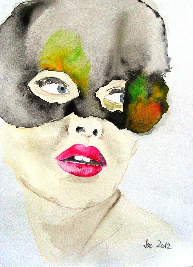 653x900 Mask In Watercolor Painting By Jacqueline Schreiber
