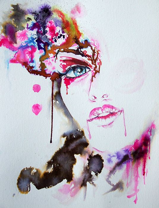 535x700 Venetian Mask Watercolour, 2014