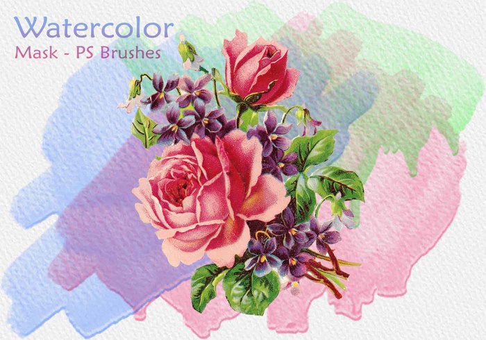 700x490 20 Watercolor Mask Ps Brushes Abr.vol.10