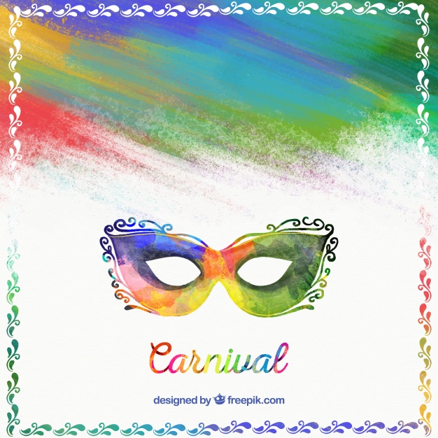 626x626 Watercolor Background With Colorful Mask Vector Free Download