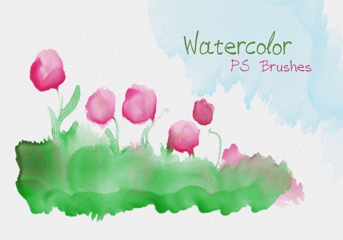 700x490 20 Watercolor Mask Ps Brushes Abr.vol.9