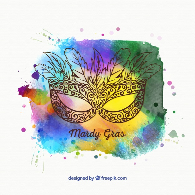 626x626 Abstract Watercolor Background With Sketch Mask Vector Free Download