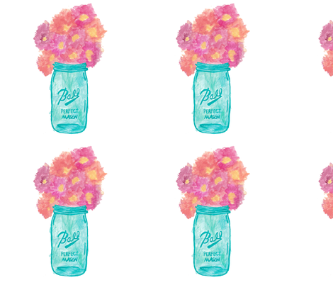 470x402 Watercolor Mason Jar With Flowers Giftwrap
