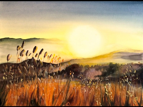 480x360 Watercolor Meadow Painting Demonstration