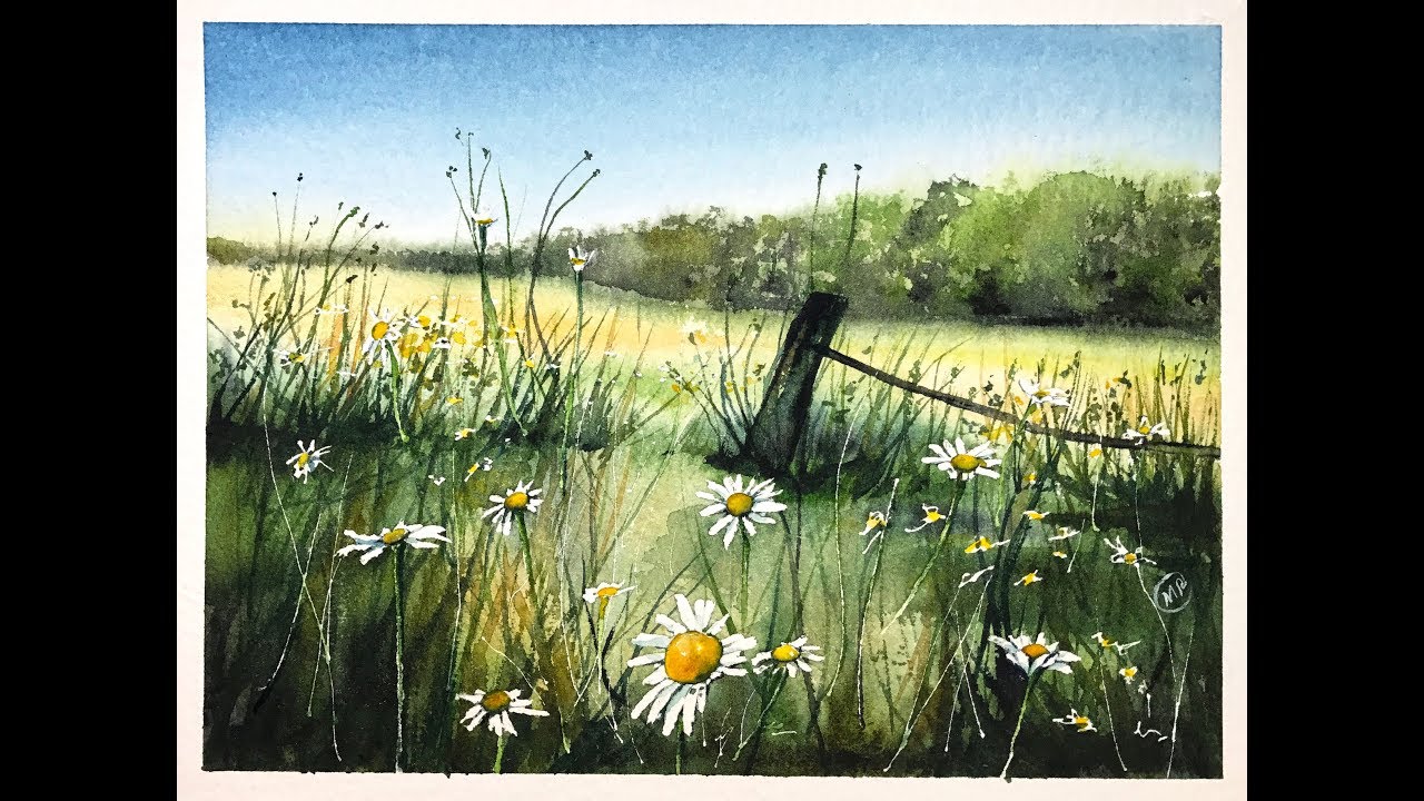 1280x720 Watercolor Meadow Painting Tutorial