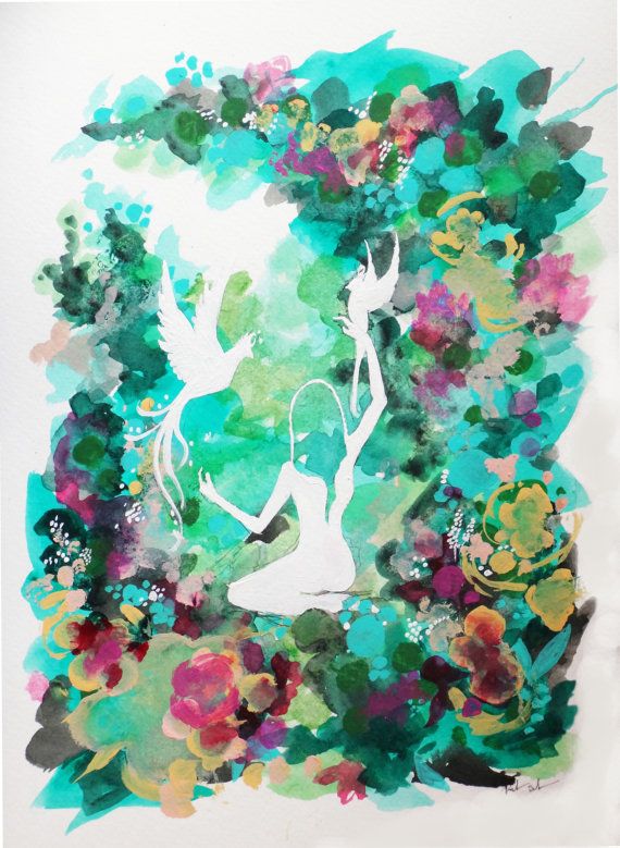 570x779 Woodland Watercolor Art Print Floral Meaning By Rikkisneddonart