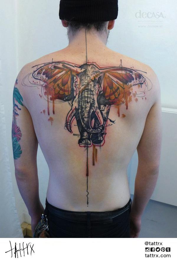 600x884 Carola Deutsch Uses A Watercolor Tattoo Style To Create This