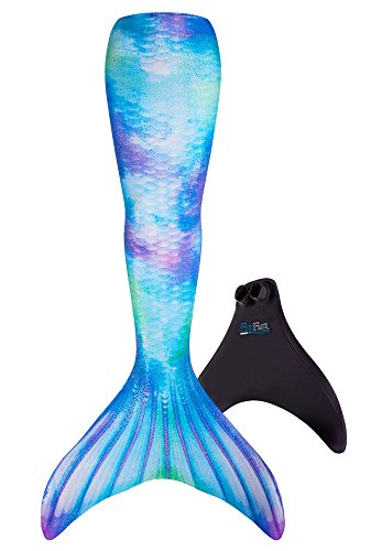 337x500 Fin Fun Mermaid Tail, Reinforced Tips, Monofin, Watercolor Waves