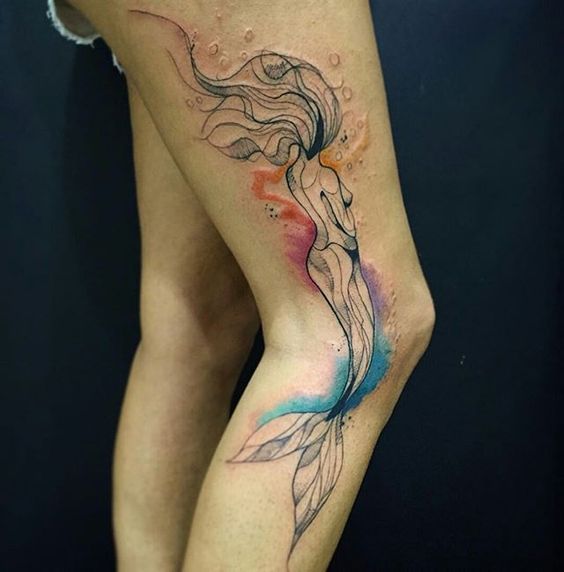 564x572 50 Beautiful And Cute Mermaid Tattoos Designs And Ideas