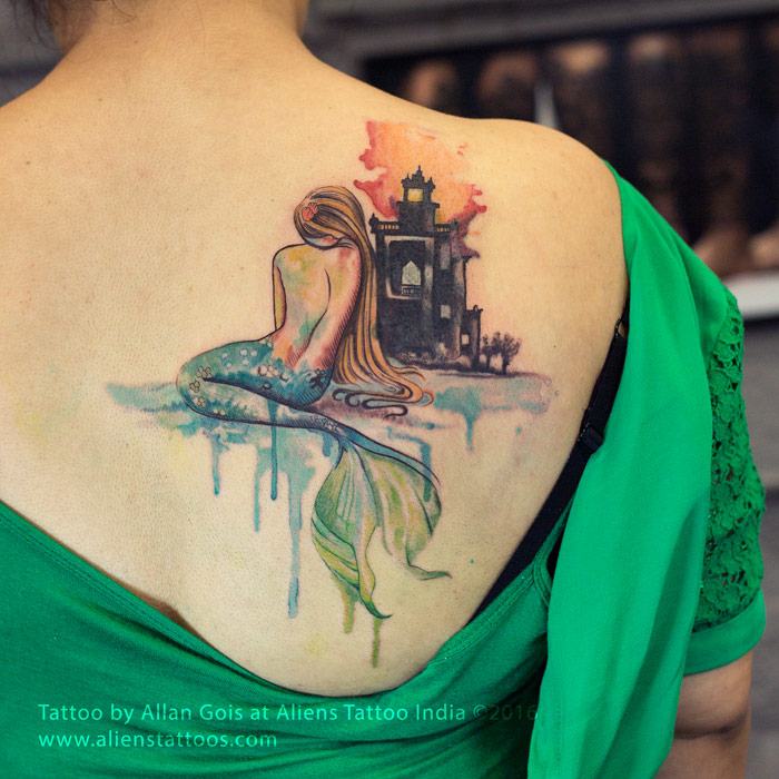 700x700 Watercolor Mermaid Tattoo By Allan Gois