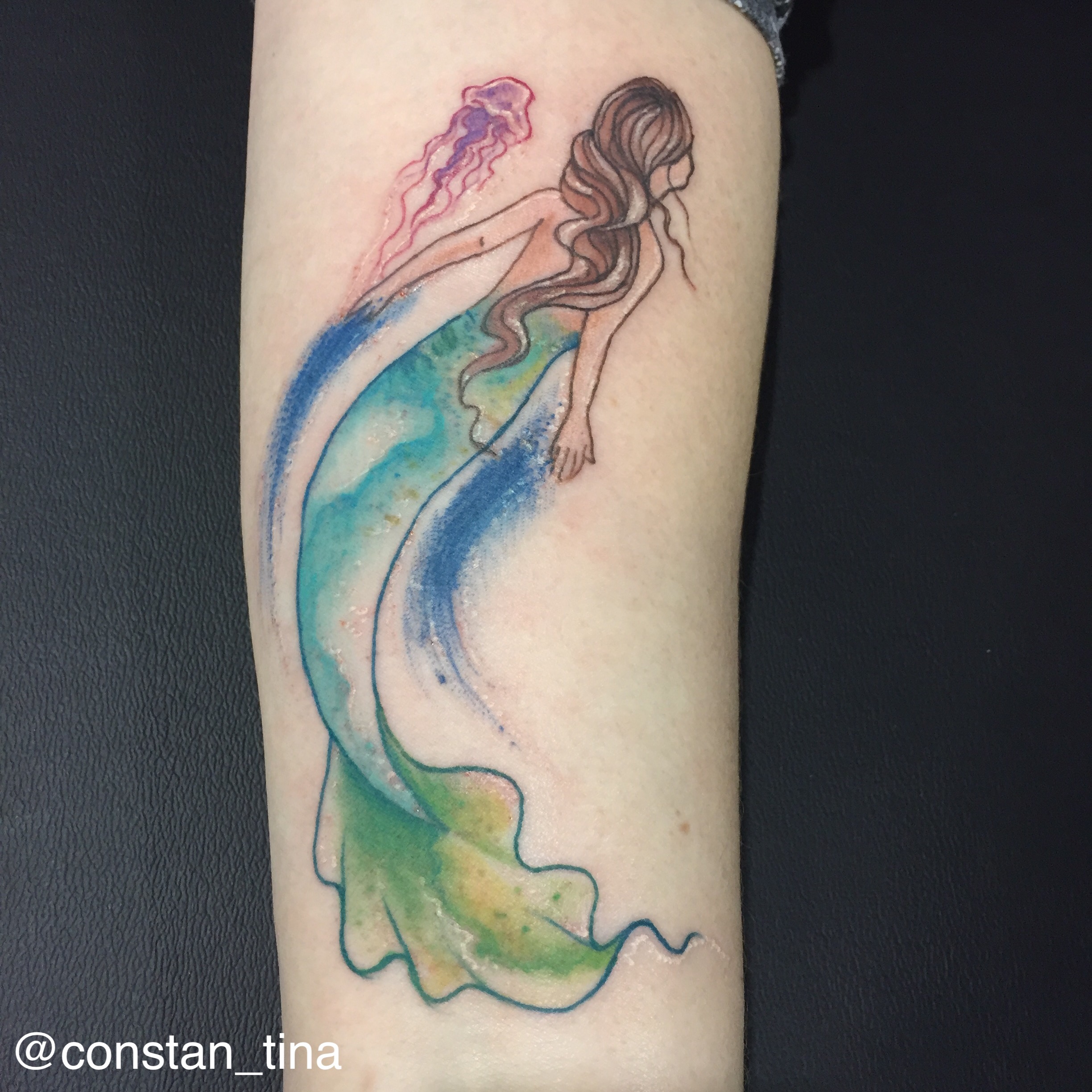 2448x2448 Watercolor Mermaid Tattoo