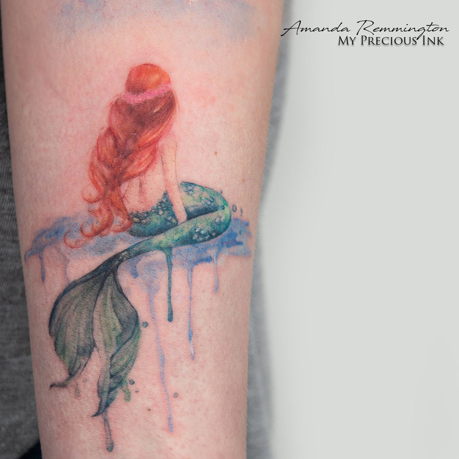 894x894 Watercolor Mermaid Tattoo By Mentjuh