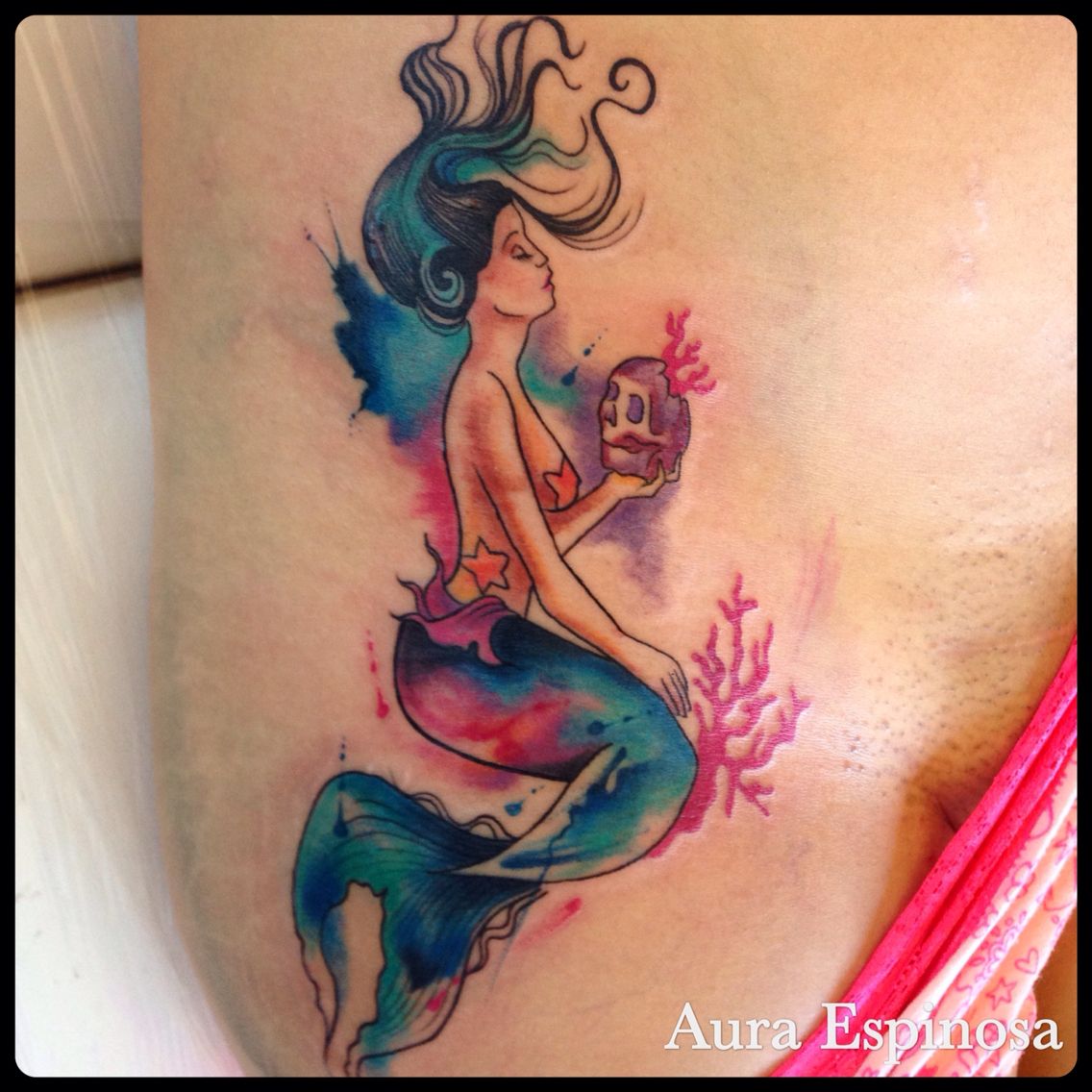 1136x1136 Watercolor Mermaid Tattoo Done By Our Resident Artist Aura