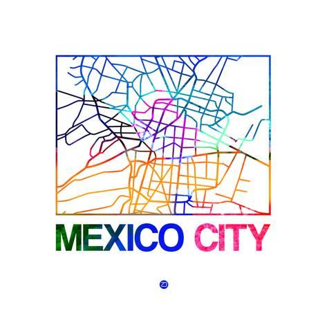 473x473 Mexico City Watercolor Street Map Prints By Naxart