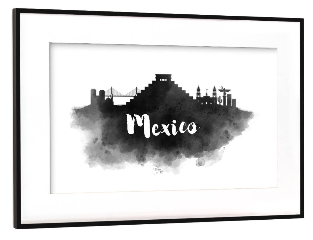 1200x919 Purchase The Watercolor Mexico Skyline As A Frame