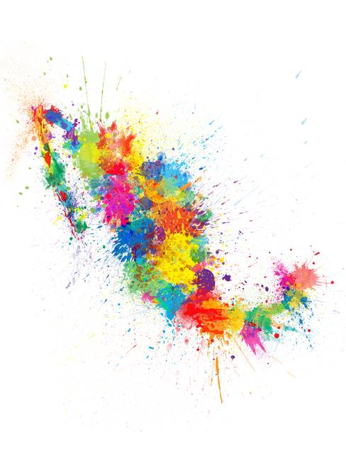 488x650 Stunning Mexico Map Painting Artwork For Sale On Fine Art Prints