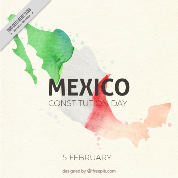 626x626 Watercolor Background With Flag Of Mexico Vector Free Download