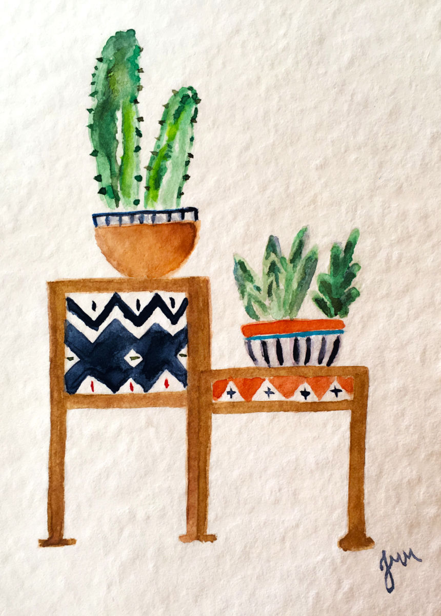 860x1200 Ethnic Cactus In Mexico Watercolor (Julia Martinez)