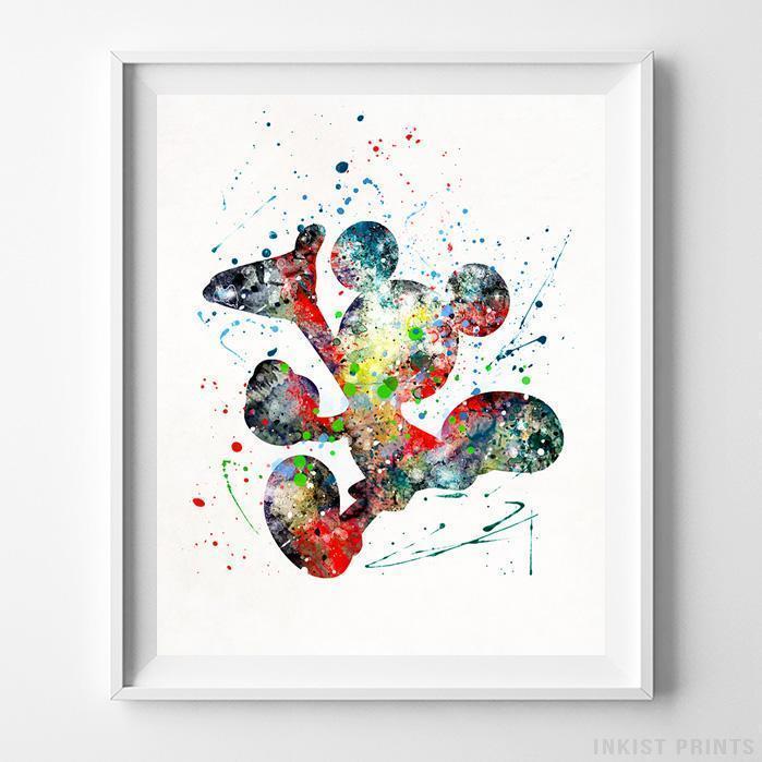 699x699 Mickey Mouse Type 3 Wall Art Disney Watercolor Poster Nursery Room