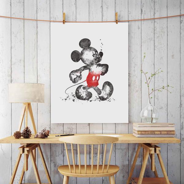 600x600 Mickey Mouse Watercolor Art Print Planet Fan Cave