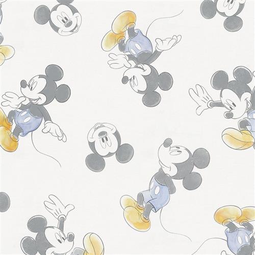 500x500 Disney Blue Watercolor Mickey Mouse Fabric By The Yard Yellow