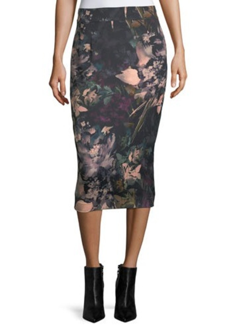 800x1127 Sale! Tahari Tahari Asl Scuba Knit Watercolor Midi Skirt