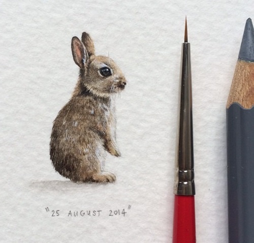 500x478 Miniature Watercolor Painting By Lorraine Loots
