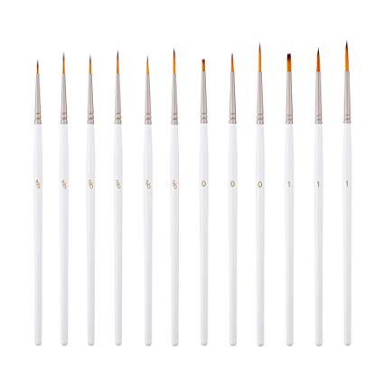 425x425 Handmade Detail Paint Brush Set, 12 Pcs Fine Point