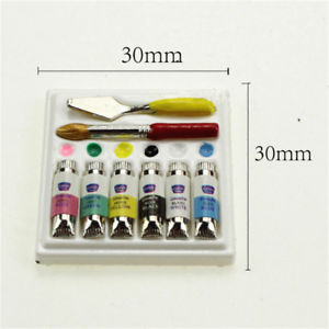 300x300 Dollhouse Miniatures Mini Watercolor Drawing Tool Box Paint Set