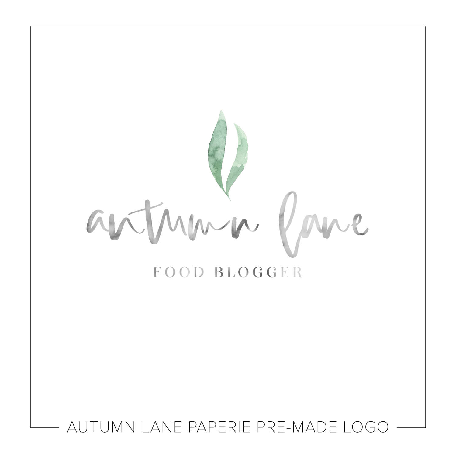 1500x1500 Pale Minimalist Watercolor Leaf Logo J69 Autumn Lane Paperie