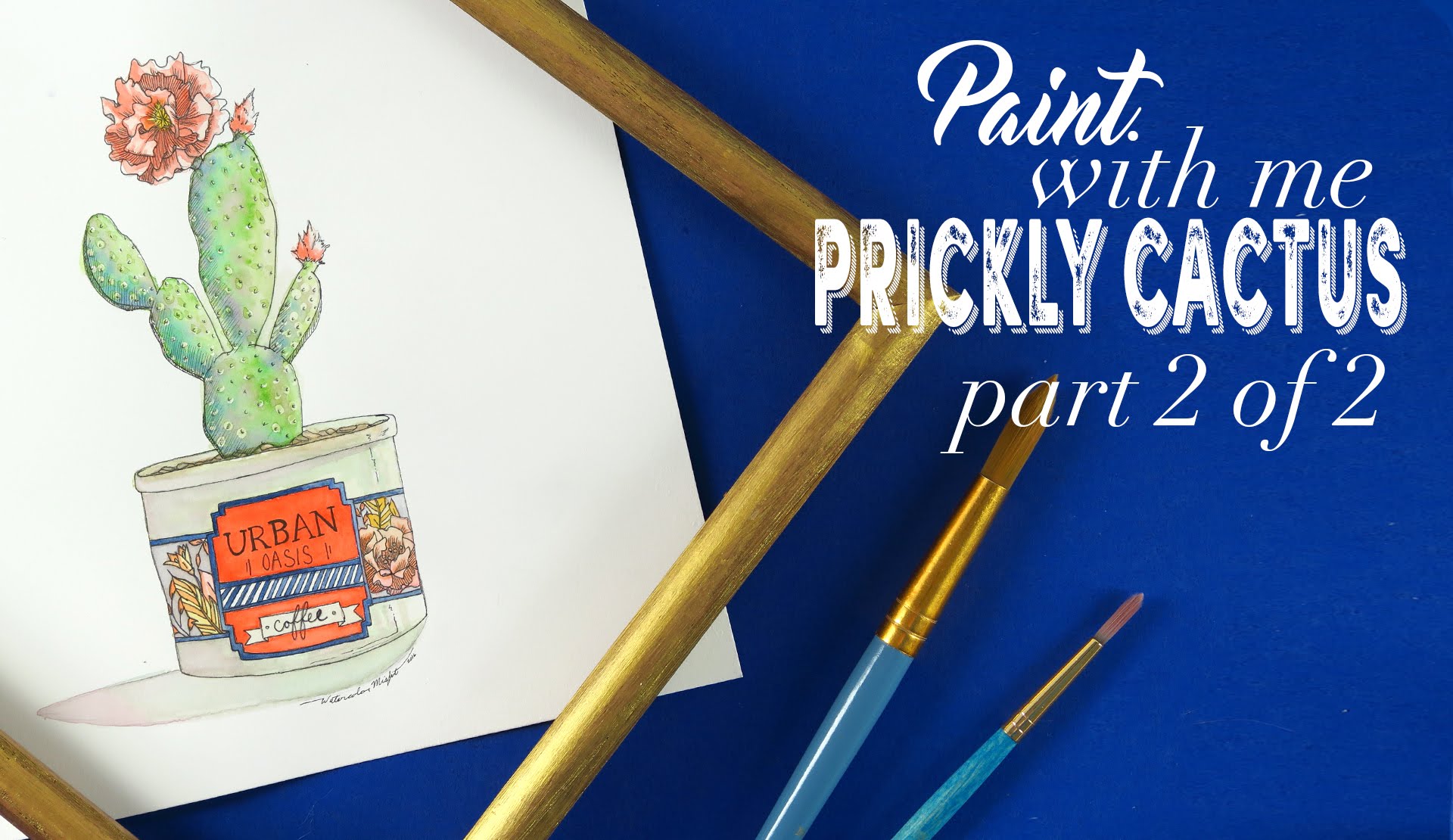 1920x1110 Paint With Me Watercolor Prickly Cactus Tutorial (Part 2 Of 2