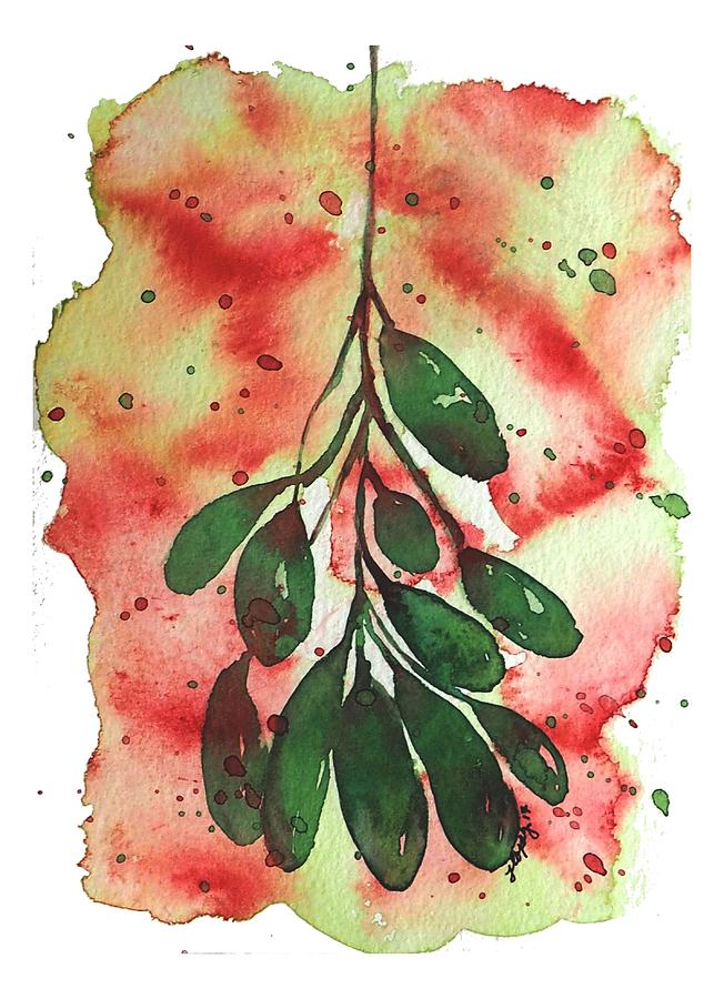 652x900 Watercolor Mistletoe Painting By Go Inspire Beauty
