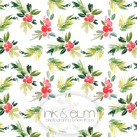 533x533 Christmas Photography Backdrop Watercolor Mistletoe